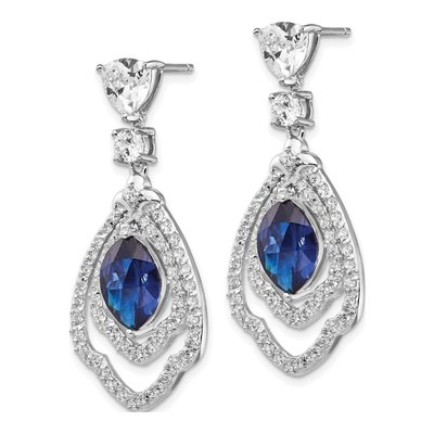 Sterling Silver CZ Dangle Earrings – view 3