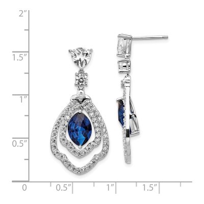 Sterling Silver CZ Dangle Earrings – view 5