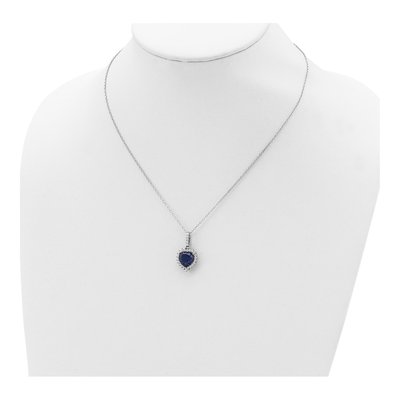 Sterling Silver CZ Heart Halo Necklace – view 3