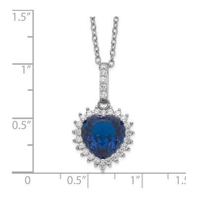 Sterling Silver CZ Heart Halo Necklace – view 4