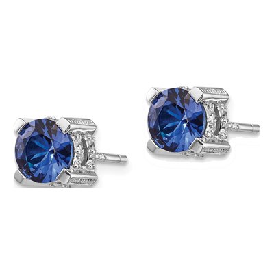Sterling Silver 6.5mm Round CZ Stud Earrings – view 3