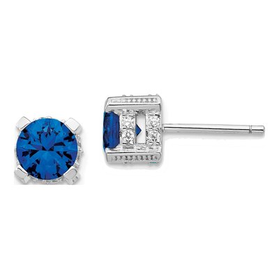 Sterling Silver 6.5mm Round CZ Stud Earrings