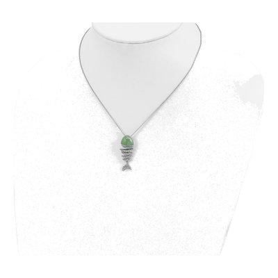 Sterling Silver CZ Enamel Fish Pendant Necklace – view 4