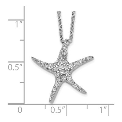 Sterling Silver CZ Starfish Pendant Necklace – view 3