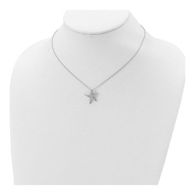 Sterling Silver CZ Starfish Pendant Necklace – view 4