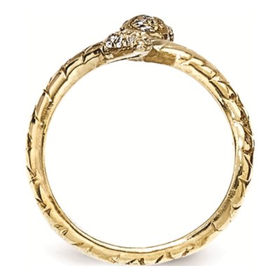Gold-Plated Sterling Silver CZ Snake Ring – view 3