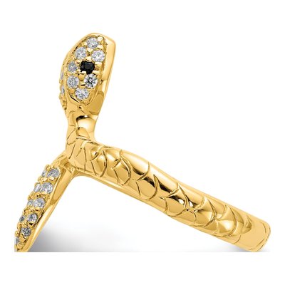 Gold-Plated Sterling Silver CZ Snake Ring – view 4
