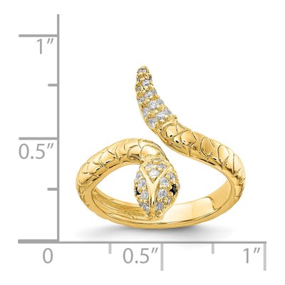 Gold-Plated Sterling Silver CZ Snake Ring – view 7