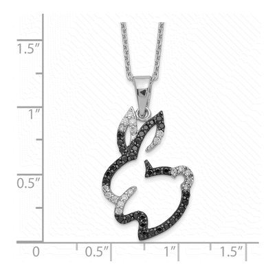 Sterling Silver CZ Bunny Pendant Necklace – view 3