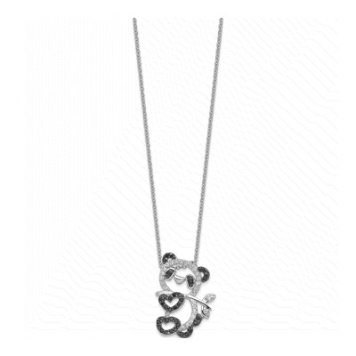 Sterling Silver CZ Panda Pendant Necklace – view 3
