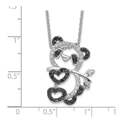 Sterling Silver CZ Panda Pendant Necklace – view 4