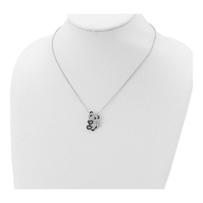 Sterling Silver CZ Panda Pendant Necklace – view 5