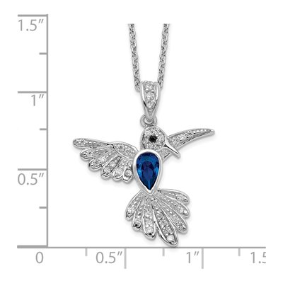 Sterling Silver CZ Hummingbird Pendant Necklace – view 3