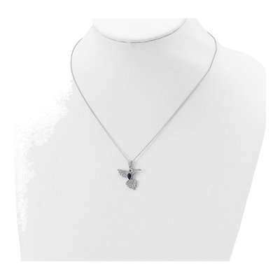 Sterling Silver CZ Hummingbird Pendant Necklace – view 4