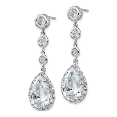 Sterling Silver CZ Dangle Earrings – view 3