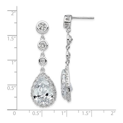 Sterling Silver CZ Dangle Earrings – view 5