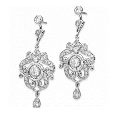 Sterling Silver CZ Chandelier Earrings – view 3