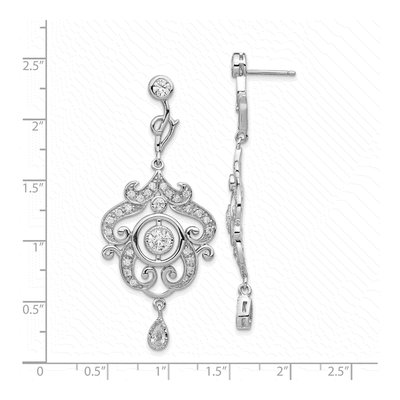Sterling Silver CZ Chandelier Earrings – view 5