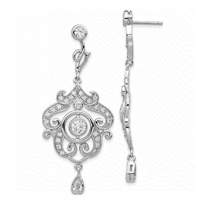 Sterling Silver CZ Chandelier Earrings