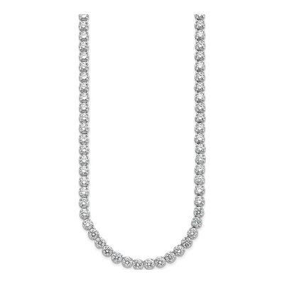 Sterling Silver CZ Brilliant-Cut Necklace – view 3