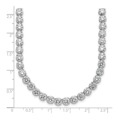 Sterling Silver CZ Brilliant-Cut Necklace – view 4