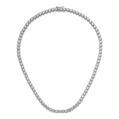 Sterling Silver CZ Brilliant-Cut Necklace – view 6
