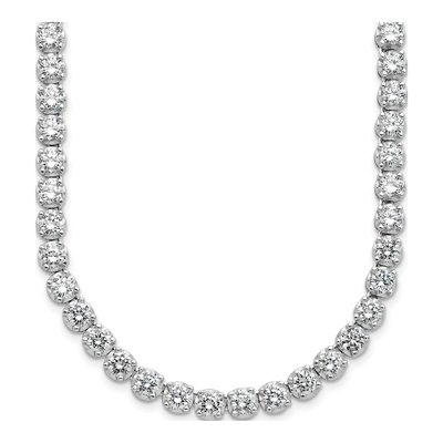 Sterling Silver CZ Brilliant-Cut Necklace