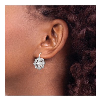 Sterling Silver CZ Leverback Earrings – view 4