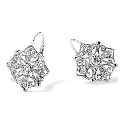 Sterling Silver CZ Leverback Earrings – view 6