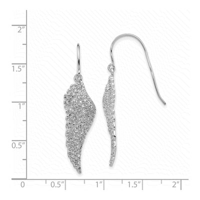 Sterling Silver CZ Angel Wing Dangle Earrings – view 5