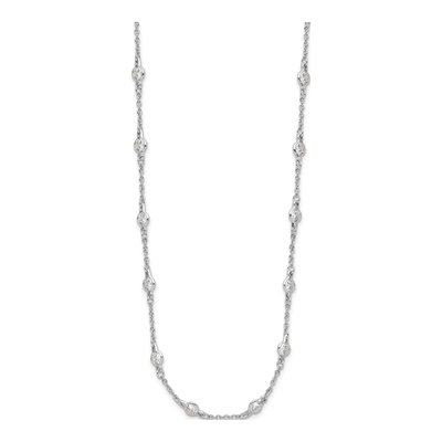 Sterling Silver CZ Station Necklace – view 3
