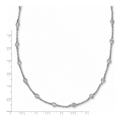 Sterling Silver CZ Station Necklace – view 4