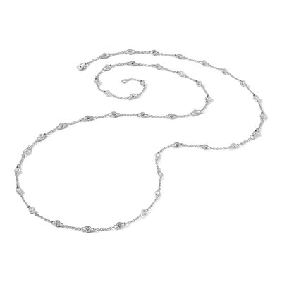 Sterling Silver CZ Station Necklace – view 6