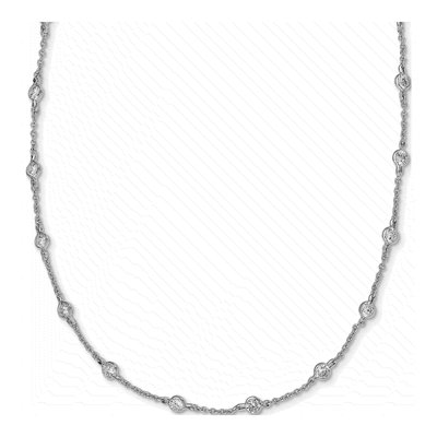 Sterling Silver CZ Station Necklace