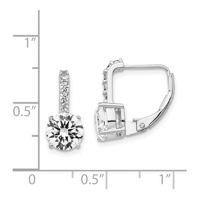 Sterling Silver CZ Leverback Earrings – view 5