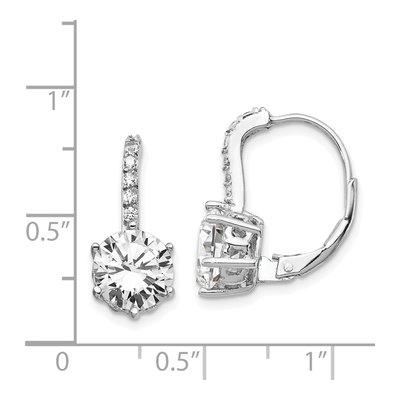 Sterling Silver CZ Leverback Earrings – view 5