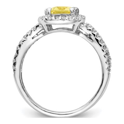 Sterling Silver CZ Halo Ring – view 2