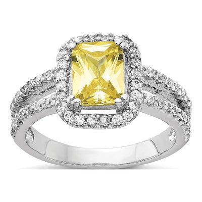 Sterling Silver CZ Halo Ring