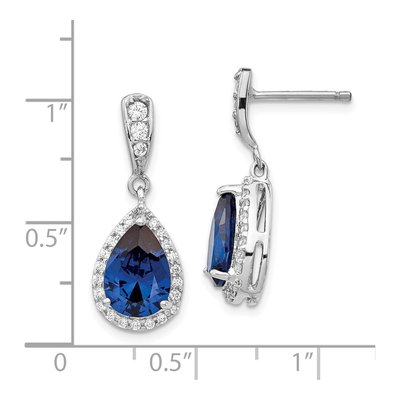 Sterling Silver CZ Teardrop Dangle Earrings – view 5