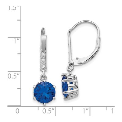 Sterling Silver CZ Leverback Earrings – view 5