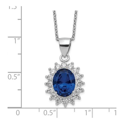 Sterling Silver CZ Halo Pendant Necklace – view 4