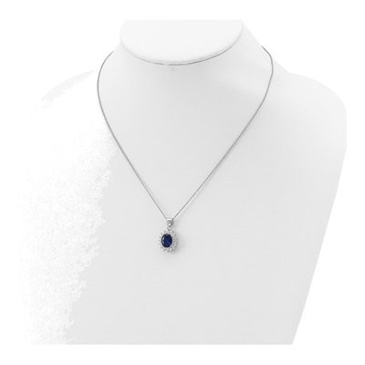 Sterling Silver CZ Halo Pendant Necklace – view 5