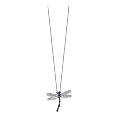 Sterling Silver CZ Dragonfly Pendant Necklace – view 3