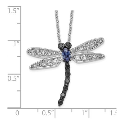 Sterling Silver CZ Dragonfly Pendant Necklace – view 4