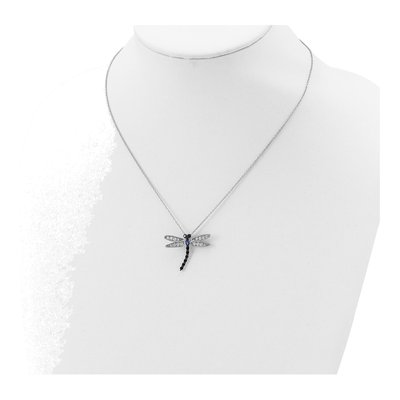 Sterling Silver CZ Dragonfly Pendant Necklace – view 5