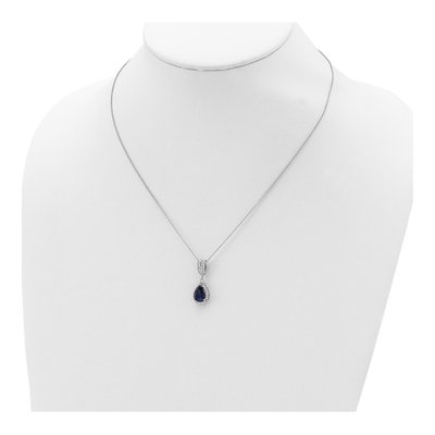 Sterling Silver CZ Halo Pendant Necklace – view 3