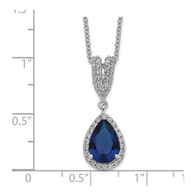 Sterling Silver CZ Halo Pendant Necklace – view 4