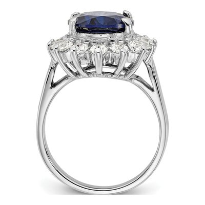 Sterling Silver CZ Halo Ring – view 2