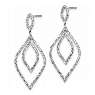 Sterling Silver CZ Flame Dangle Earrings – view 3