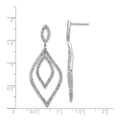 Sterling Silver CZ Flame Dangle Earrings – view 5